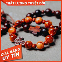 (loại 1) Chuỗi Mân Côi gỗ huyết long đeo tay giá sỉ