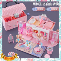 (loại 1) (Cỡ Lớn)- Bộ công cụ giải trí Búp Bê Elsa, Bộ make up phong phú Cùng  Hơn 10 Mẫu Váy, món quà Hot Cho Bé Gái .