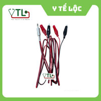 (LOẠI 1) DÂY MÁY ĐIỆN CHÂM 4 ĐẦU RA CHUÔI INOX PHỤ KIỆN MÁY CHÂM CỨU XUNG ĐIỆN ĐẦU ZẮC 3.5 DÀI 1m