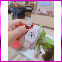 {loại 1} Đồng hồ nữ bolun mặt vuông quai silicol trang điểm trẻ