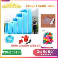 [Loại 1+Giá sỉ] Bể bơi phao cho bé 2 tầng 260x168x45cm kèm bơm điện+bóng và phao bơi