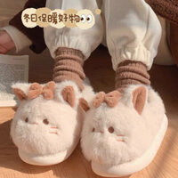 (LOẠI 1 giao ngay)Dép bông,dép đi trong nhà hình con mèo dễ thương phong cách Ulzzang