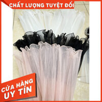 {loại 1} Giấy gói hoa - Lưới voan sóng viền ngọc gói hoa -  28cm*2m