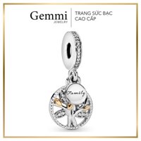 [LOẠI 1] Hạt Charm Treo Cây Gia Đình Family Tree 2 Tone mix vòng Bạc Thái S925 - Gemmi Jewelry SP145