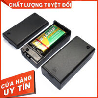 (loại 1) Hộp Đế Pin 9V có nắp đậy và công tắc nguồn ON/OFF Có Output đầu ra Điện Jack DC 5.5x2.1mm, dây đế Pin 9V - Đủ L