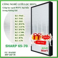 [Loại 1] Màng lọc Hepa FZ -W65HF - Màng lọc không khí Sharp: SHARP KC-W65,Y65,Z65 , 650y3 ....KC-C100