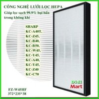[Loại 1] Màng lọc Hepa Sharp FZ-W45HF - Màng lọc không khí Sharp KC-A40T, KC-Z45, KC-B40, -C70 KC-W45, -Y45, .... KC-Y45