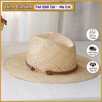 [LOẠI 1] Mũ Cói Rơm Thời Trang Chóp Hõm Cho Nữ Phong Cách Vintage Chấm Phá Cùng Quai Da Thời Thượng