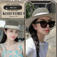 Loại 1| Mũ Phớt Cói Nan Đan Vành 8P Thời Trang Du Lịch Dáng Tiểu Thư