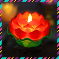 {loại 1} Nến Sen Điện Tử, Đèn Led Hoa Sen, Nến Điện Tử, Đèn Thờ Lưu Ly Điện Tử Sử Dụng Pin