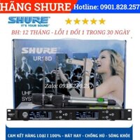 [LOẠI 1 SHURE]Micro karaoke không dây shure UR18D 4 râu phát sóng xa, chống hú tốt - shure ur 18d