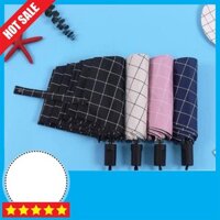 [Loại 1 tốt nhất] Ô dù kẻ caro gấp gọn chống tia UV