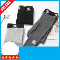 [Loại 1 tốt nhất] Quần Legging Thêu Hoa Cúc Gen Bụng Nâng Mông