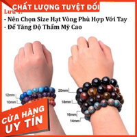 (loại 1) Vòng tay đá phong thuỷ white color mix charm bi tròn, Vòng đá cho giới tính tính kim và Thuỷ - Tặng dây dự phon
