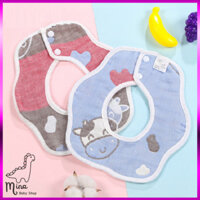 {loại 1} Yếm ăn dặm cho bé Mina cao cấp,  Yếm cho bé lọt lòng 6 lớp vải cotton đương nhiên an toàn, siêu mềm và thoáng k