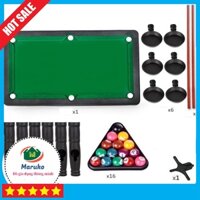 [LOẠI 50CM] Mặt Nỉ, BI A Có Đánh Số, Bộ bàn bi a mini bi da, bộ bàn bi a mini 2 gậy, Bàn chơi bi da mini 6 lỗ
