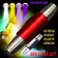 [LOẠI 6 BÓNG] Đèn Soi TIỀN , GIẤY TỜ , ĐÁ QUÝ  6 Bóng 6 Loại Ánh Sáng Cực Mạnh Cao Cấp Dùng được dưới Trời Nắng