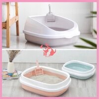 (Loại cao và thấp) Chậu cát cho mèo mẫu đẹp kèm theo xẻng xúc cát