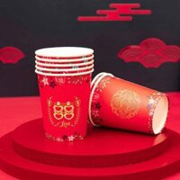 LOẠI DÀY COMBO 10 LY GIẤY ĐỎ SONG HỶ DÙNG NGÀY CƯỚI - LG003