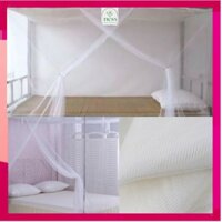 Loại dày đẹp - Màn tuyn chống muỗi trơn trắng chân dài có cửa (KT: 1m6,1m8,2m2)