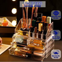 [Loại Dày] Tủ Mica 4 Ngăn Trong Suốt Đựng Đồ Makeup Mỹ Phẩm Gọn Gàng UMIDECO