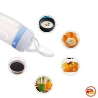 [Loại đẹp] Bình ăn dặm, Bình đút sữa,Thìa Đút Sữa, Tập Nhai 2 in 1 Cho Bé Không Chịu Ty Bình, Biếng Ăn