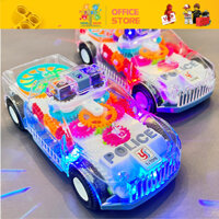 [LOẠI ĐẸP] Đồ Chơi Xe Ô tô Cảnh Sát Trong Suốt Phát Sáng Có Nhạc Và Đèn Nhấp Nháy Cho Bé