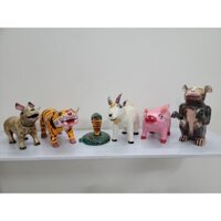 [Loại đẹp] Rối nước dân gian, tượng gỗ truyền thống 12 con giáp làm quà tặng năm mới độc đáo sáng tạo, trải nghiệm trẻ