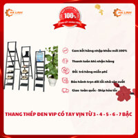 (Loại I - Bảo Hành Trọn Đời) Thang Ghế Thép Đen Cacbon Hà Linh Đẳng Cấp Có Tay Vịn Chắc Chắn từ 3 - 4 - 5 - 6 - 7 Bậc.