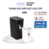 [LOẠI LỚN] Thùng Rác Nắp Bật Nhấn Nút Thiết Kế Siêu Tiết Kiệm Không Gian Nhựa PP Loại 1 TomHouseVN