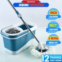 [LOẠI MÂM INOX] TRỌN BỘ Chổi lau nhà tự vắt thông minh xoay 360 độ, THÙNG VÀ CÂY LAU, có bánh xe