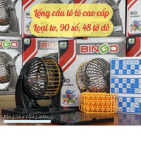 [LOẠI TO, 90 SỐ, 48 tờ dò]Lô tô có lồng quây Bingo 90 số - Bộ loto Bingo - Ảnh thật