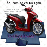 Loại To - Tốt Áo Bạt Phủ Trùm Xe Máy Cỡ Lớn KhoNCC Hàng Chính Hãng - Dù Cá Cỡ 3 - Xanh Đen