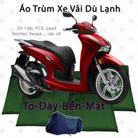 Loại To - Tốt Áo Bạt Phủ Trùm Xe Máy Cỡ Lớn KhoNCC Hàng Chính Hãng - Dù Cá Cỡ 3 - Rêu Đậm