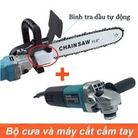 [Loại Tốt] Bộ Lam Cưa Xích Gắn Máy Mài CHAIN SAW - Có Bình Tra Dầu Tự Động Gắn Liền