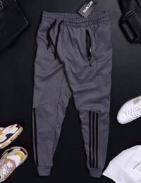 LOẠI TỐT - GIÁ SỈ QUẦN NỈ KHÓA TÚI BO CHÂN BA SỌC XƯƠNG CÁ , QUẦN JOGGER NAM NỮ THỂ THAO LƯNG DÂY RÚT - XÁM 3 SỌC XƯƠNG CÁ - FREE SIZE 45-62KG