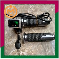 [LOẠI TỐT] Tay ga xe điện báo pin 4in1 gồm khoá điện, tay ga, đồng hồ led báo pin, công tắc đèn.