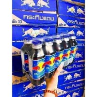 Lốc 10 chai nước tăng lực Bò Cụng REDBULL 150ml nội địa Thái Lan - Chai thủy tinh