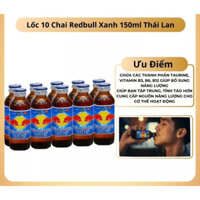 Lốc 10 Chai Nước Tăng Lực Redbull 150ml Thái Lan Hương Vị Thơm ngon   Mai Anh Nhựa]