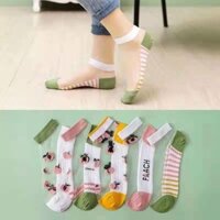 lốc 10 đôi tất cotton phối lưới