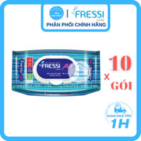 Lốc 10 Gói 100 Miếng Khăn Uớt Fressi Care All, Khăn Giấy Ướt Chăm Sóc Gia Đình - NHI.TNL