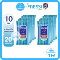Lốc 10 Gói 20 Miếng Khăn Uớt Fressi Care All, Khăn Giấy Ướt Chăm Sóc Gia Đình - NHI.TNL