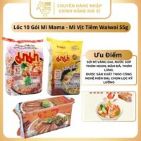 Lốc 10 Gói Mì Mama - Mì Vịt Tiềm Waiwai 55g Thái Lan Hương Vị Thơm Ngon Đậm Đà - Hinohouse