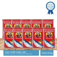 Lốc 10 Lon Cá Mòi Sốt Cà Chua 3 Cô Gái hộp 155g (vị đậm đà)