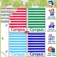 Lốc 10 Quyển Tập Vở Campus B5, Tập Sinh Viên kẻ ngang Repete 120 Trang ( Campus )