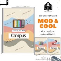 Lốc 10 Quyển Vở - Tập Sinh Viên Kẻ Ngang Có Chấm 120 Trang - Campus Mod & Cool, ĐL 70Gsm Khổ B5