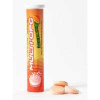 Lốc 10 tuýp - Viên sủi bột hương cam MULTI - OPC ( 10 tuýp x 20 viên)