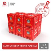 Lốc 12 Chai Dầu Cù Là Ông Già ĐỎ Siang Pure 12g Thái Lan [Cao Vàng]