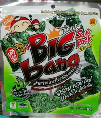 Lốc 12 gói *6g gói Snack  rong biển Big Bang Thái lan Màu Xanh