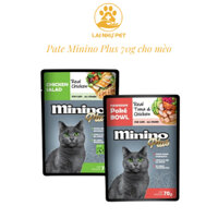 [Lốc 12 gói]-Pate Cho Mèo Mọi Lứa Tuổi Minino Plus Vị Gà 70g-Lai Nhự Pet